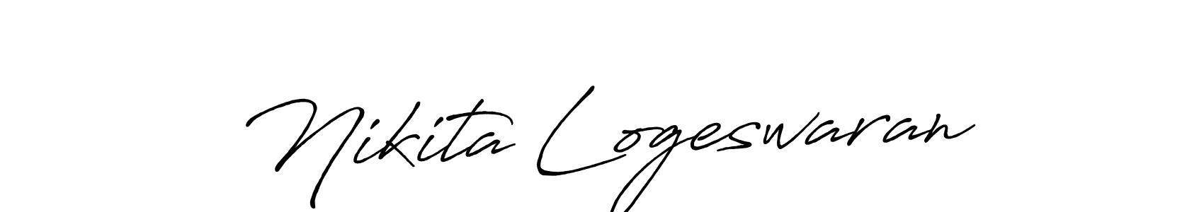 How to make Nikita Logeswaran name signature. Use Antro_Vectra_Bolder style for creating short signs online. This is the latest handwritten sign. Nikita Logeswaran signature style 7 images and pictures png