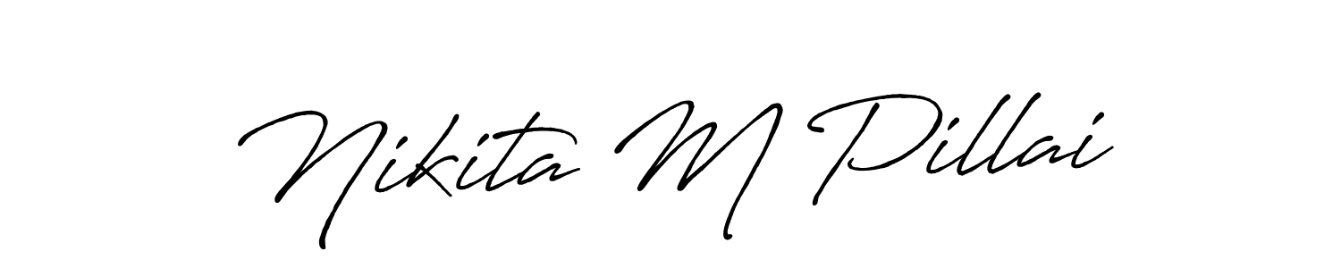 This is the best signature style for the Nikita M Pillai name. Also you like these signature font (Antro_Vectra_Bolder). Mix name signature. Nikita M Pillai signature style 7 images and pictures png