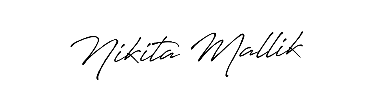 How to make Nikita Mallik name signature. Use Antro_Vectra_Bolder style for creating short signs online. This is the latest handwritten sign. Nikita Mallik signature style 7 images and pictures png