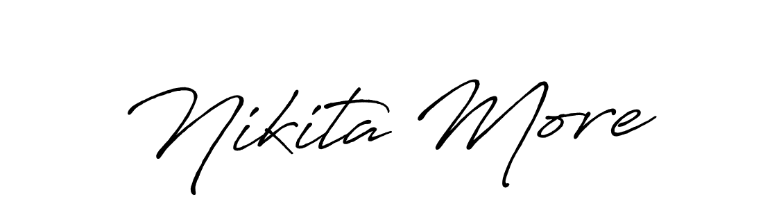 It looks lik you need a new signature style for name Nikita More. Design unique handwritten (Antro_Vectra_Bolder) signature with our free signature maker in just a few clicks. Nikita More signature style 7 images and pictures png