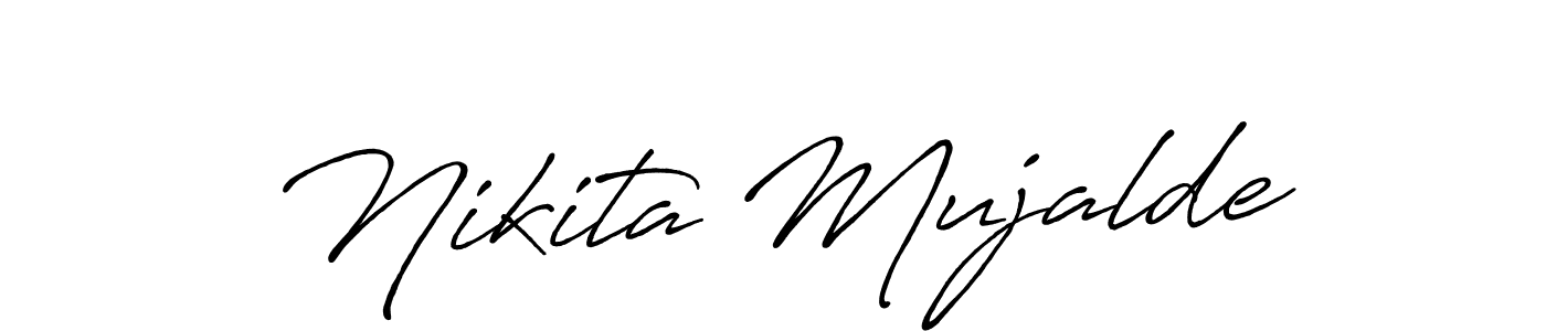This is the best signature style for the Nikita Mujalde name. Also you like these signature font (Antro_Vectra_Bolder). Mix name signature. Nikita Mujalde signature style 7 images and pictures png