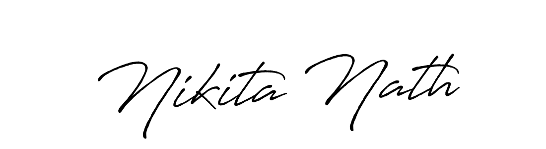 How to make Nikita Nath name signature. Use Antro_Vectra_Bolder style for creating short signs online. This is the latest handwritten sign. Nikita Nath signature style 7 images and pictures png