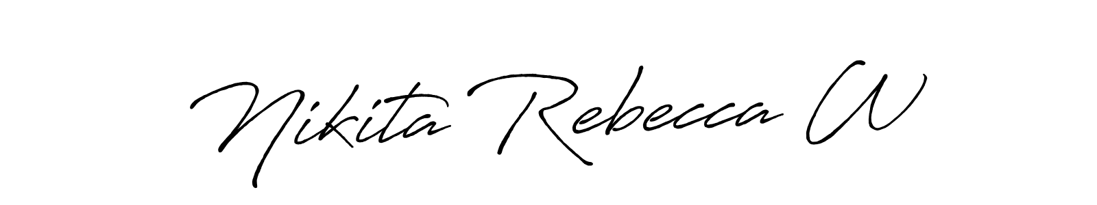 Also we have Nikita Rebecca W name is the best signature style. Create professional handwritten signature collection using Antro_Vectra_Bolder autograph style. Nikita Rebecca W signature style 7 images and pictures png