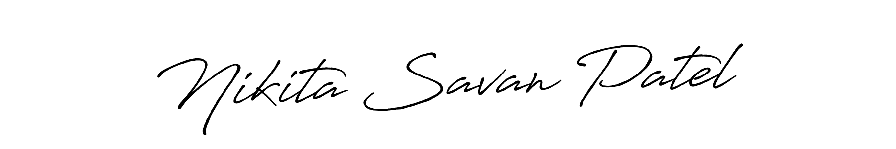 How to make Nikita Savan Patel name signature. Use Antro_Vectra_Bolder style for creating short signs online. This is the latest handwritten sign. Nikita Savan Patel signature style 7 images and pictures png