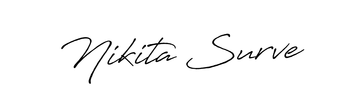 Make a beautiful signature design for name Nikita Surve. With this signature (Antro_Vectra_Bolder) style, you can create a handwritten signature for free. Nikita Surve signature style 7 images and pictures png