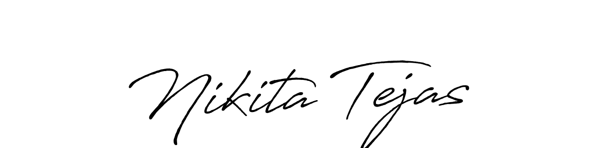 The best way (Antro_Vectra_Bolder) to make a short signature is to pick only two or three words in your name. The name Nikita Tejas include a total of six letters. For converting this name. Nikita Tejas signature style 7 images and pictures png