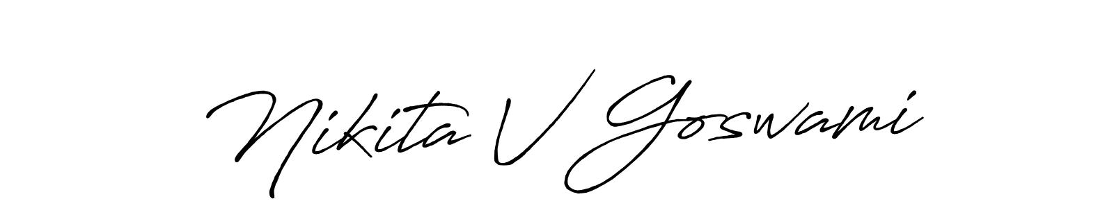 Similarly Antro_Vectra_Bolder is the best handwritten signature design. Signature creator online .You can use it as an online autograph creator for name Nikita V Goswami. Nikita V Goswami signature style 7 images and pictures png
