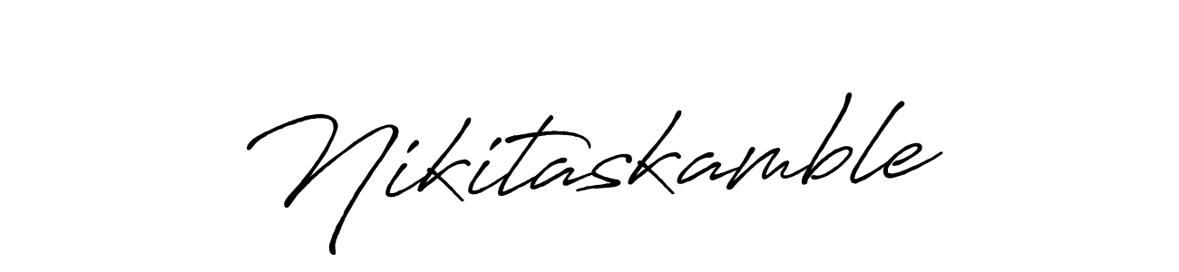 You should practise on your own different ways (Antro_Vectra_Bolder) to write your name (Nikitaskamble) in signature. don't let someone else do it for you. Nikitaskamble signature style 7 images and pictures png