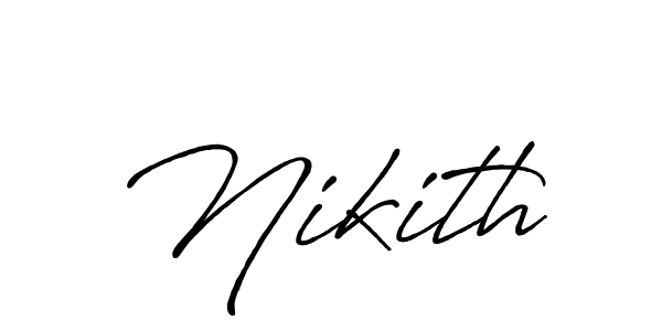 How to make Nikith signature? Antro_Vectra_Bolder is a professional autograph style. Create handwritten signature for Nikith name. Nikith signature style 7 images and pictures png