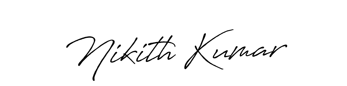 The best way (Antro_Vectra_Bolder) to make a short signature is to pick only two or three words in your name. The name Nikith Kumar include a total of six letters. For converting this name. Nikith Kumar signature style 7 images and pictures png