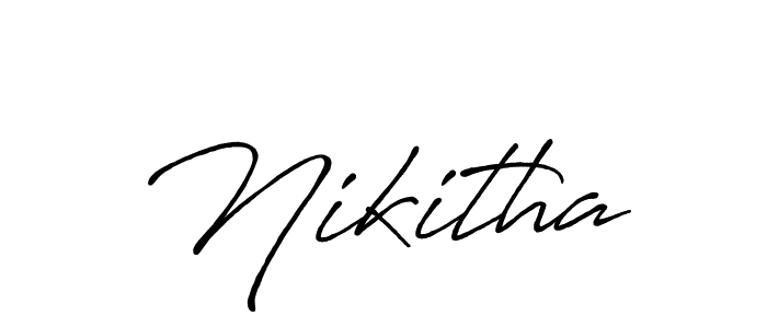 Create a beautiful signature design for name Nikitha. With this signature (Antro_Vectra_Bolder) fonts, you can make a handwritten signature for free. Nikitha signature style 7 images and pictures png