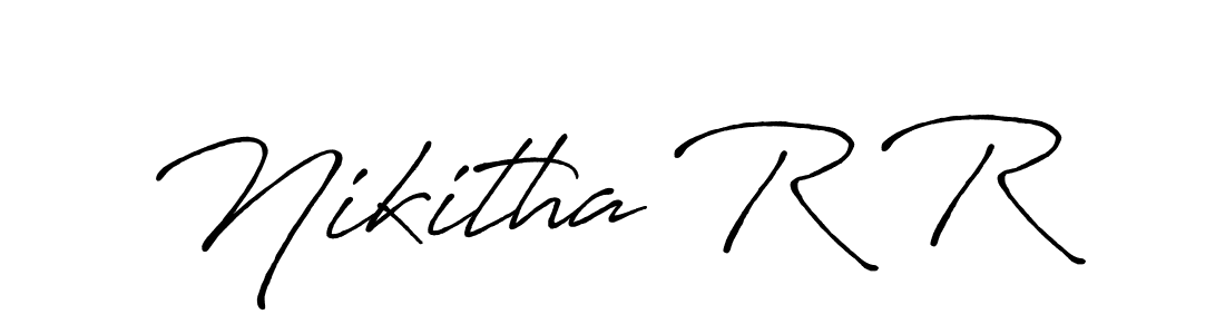 You can use this online signature creator to create a handwritten signature for the name Nikitha R R. This is the best online autograph maker. Nikitha R R signature style 7 images and pictures png