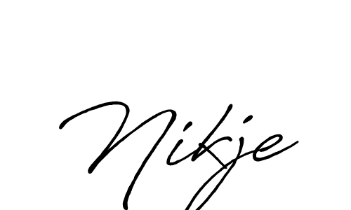 Create a beautiful signature design for name Nikje. With this signature (Antro_Vectra_Bolder) fonts, you can make a handwritten signature for free. Nikje signature style 7 images and pictures png