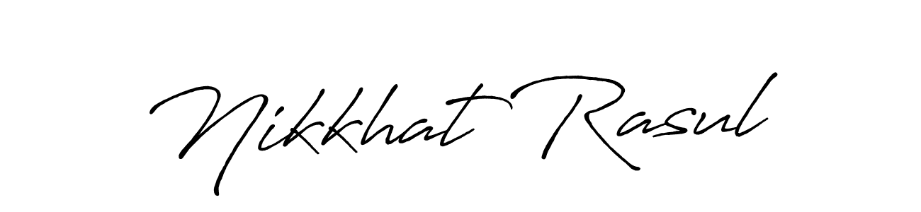 Make a beautiful signature design for name Nikkhat Rasul. Use this online signature maker to create a handwritten signature for free. Nikkhat Rasul signature style 7 images and pictures png