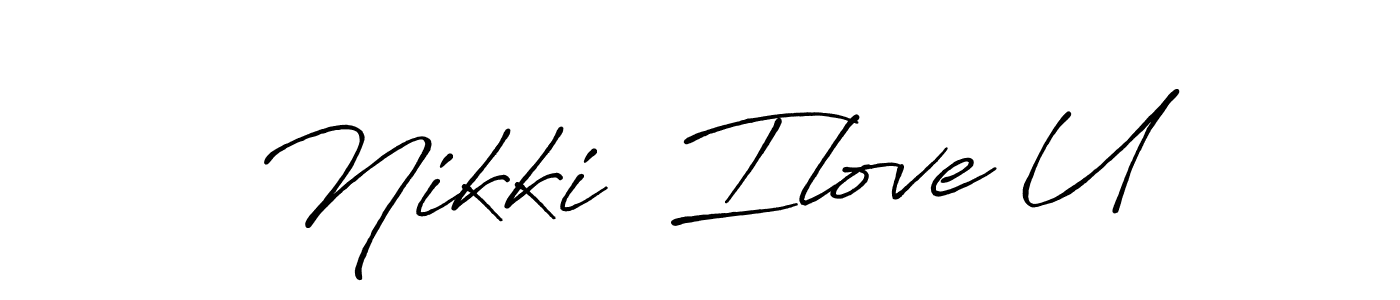 Once you've used our free online signature maker to create your best signature Antro_Vectra_Bolder style, it's time to enjoy all of the benefits that Nikki  Ilove U name signing documents. Nikki  Ilove U signature style 7 images and pictures png
