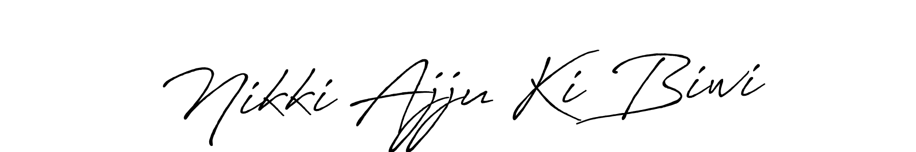 How to Draw Nikki Ajju Ki Biwi signature style? Antro_Vectra_Bolder is a latest design signature styles for name Nikki Ajju Ki Biwi. Nikki Ajju Ki Biwi signature style 7 images and pictures png