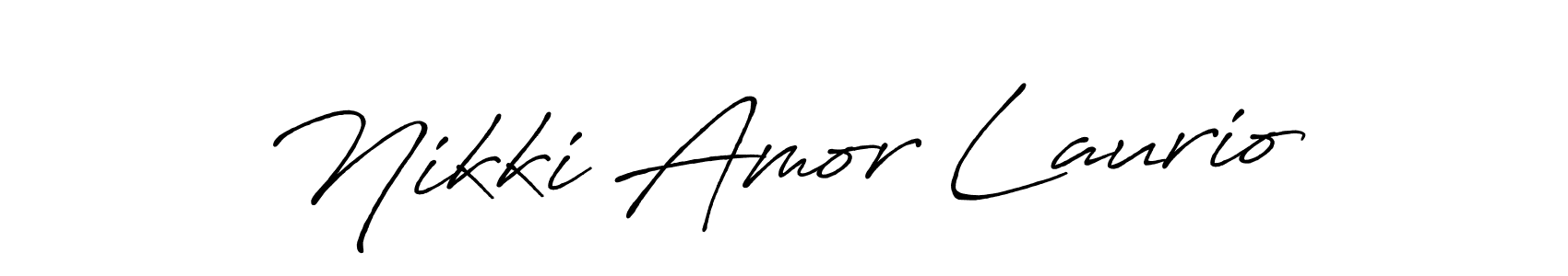 Make a beautiful signature design for name Nikki Amor Laurio. With this signature (Antro_Vectra_Bolder) style, you can create a handwritten signature for free. Nikki Amor Laurio signature style 7 images and pictures png