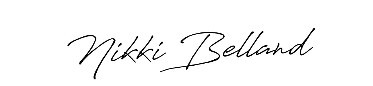 Nikki Belland stylish signature style. Best Handwritten Sign (Antro_Vectra_Bolder) for my name. Handwritten Signature Collection Ideas for my name Nikki Belland. Nikki Belland signature style 7 images and pictures png