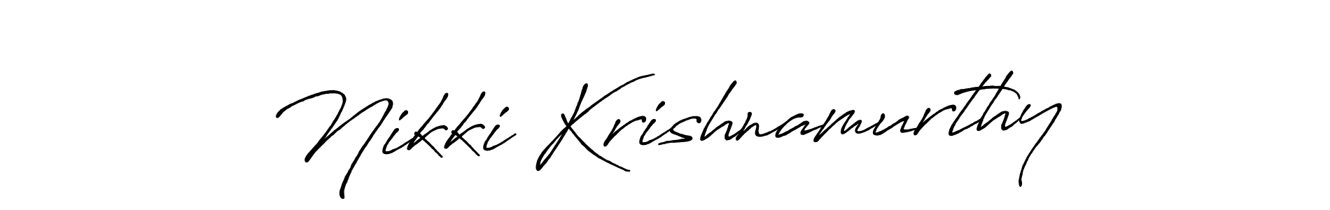 You should practise on your own different ways (Antro_Vectra_Bolder) to write your name (Nikki Krishnamurthy) in signature. don't let someone else do it for you. Nikki Krishnamurthy signature style 7 images and pictures png