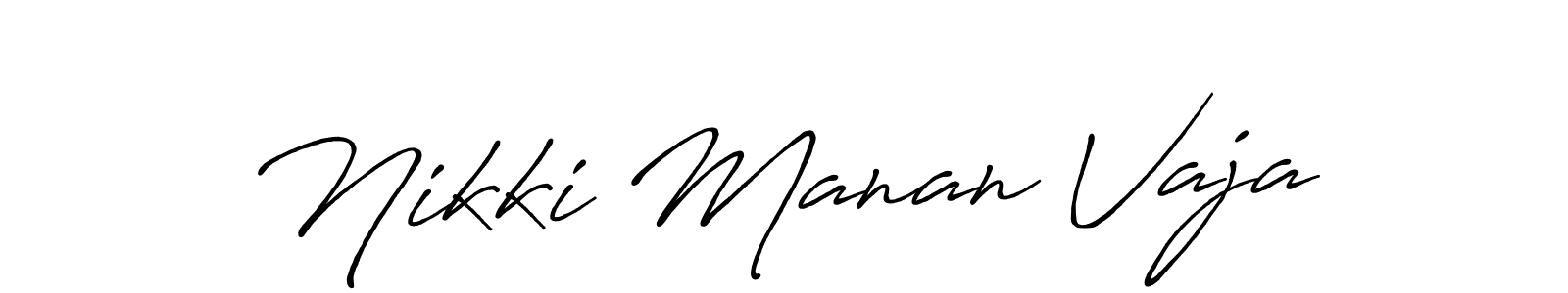 Design your own signature with our free online signature maker. With this signature software, you can create a handwritten (Antro_Vectra_Bolder) signature for name Nikki Manan Vaja. Nikki Manan Vaja signature style 7 images and pictures png