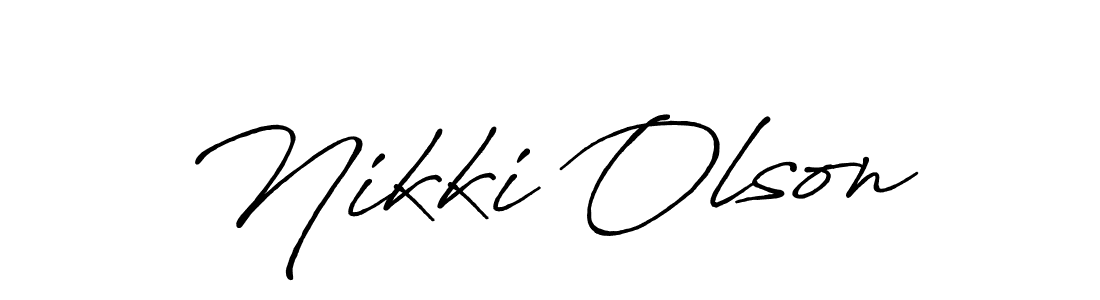 Nikki Olson stylish signature style. Best Handwritten Sign (Antro_Vectra_Bolder) for my name. Handwritten Signature Collection Ideas for my name Nikki Olson. Nikki Olson signature style 7 images and pictures png