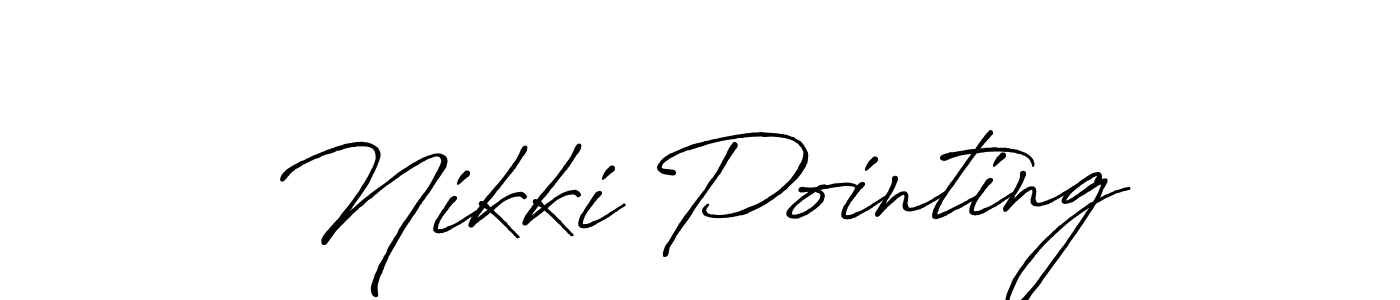 How to make Nikki Pointing signature? Antro_Vectra_Bolder is a professional autograph style. Create handwritten signature for Nikki Pointing name. Nikki Pointing signature style 7 images and pictures png