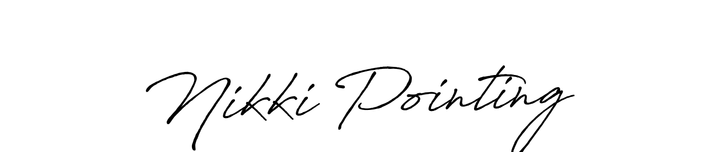 How to make Nikki Pointing name signature. Use Antro_Vectra_Bolder style for creating short signs online. This is the latest handwritten sign. Nikki Pointing signature style 7 images and pictures png