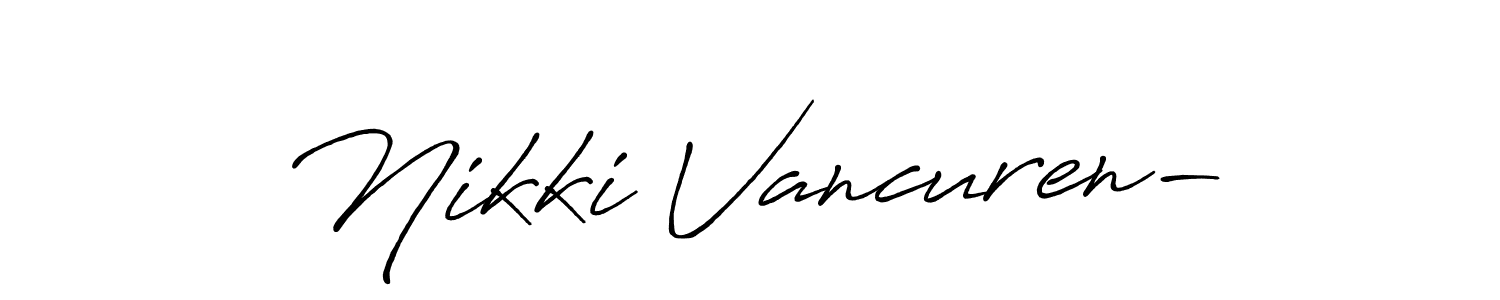 The best way (Antro_Vectra_Bolder) to make a short signature is to pick only two or three words in your name. The name Nikki Vancuren- include a total of six letters. For converting this name. Nikki Vancuren- signature style 7 images and pictures png