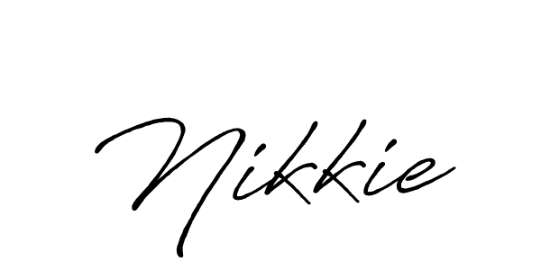 How to make Nikkie signature? Antro_Vectra_Bolder is a professional autograph style. Create handwritten signature for Nikkie name. Nikkie signature style 7 images and pictures png