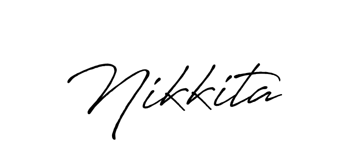 How to make Nikkita name signature. Use Antro_Vectra_Bolder style for creating short signs online. This is the latest handwritten sign. Nikkita signature style 7 images and pictures png