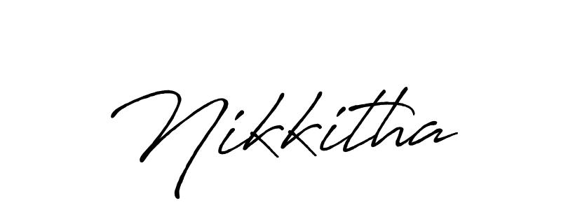 How to make Nikkitha signature? Antro_Vectra_Bolder is a professional autograph style. Create handwritten signature for Nikkitha name. Nikkitha signature style 7 images and pictures png