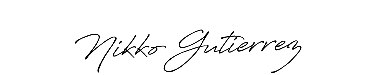You should practise on your own different ways (Antro_Vectra_Bolder) to write your name (Nikko Gutierrez) in signature. don't let someone else do it for you. Nikko Gutierrez signature style 7 images and pictures png