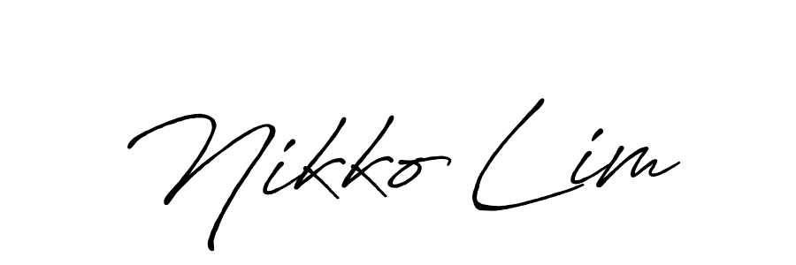 Design your own signature with our free online signature maker. With this signature software, you can create a handwritten (Antro_Vectra_Bolder) signature for name Nikko Lim. Nikko Lim signature style 7 images and pictures png