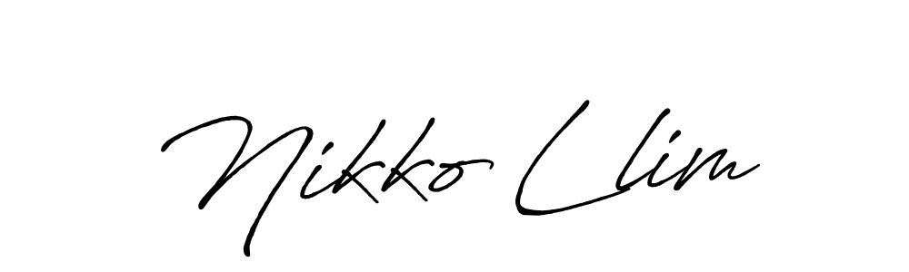 Design your own signature with our free online signature maker. With this signature software, you can create a handwritten (Antro_Vectra_Bolder) signature for name Nikko Llim. Nikko Llim signature style 7 images and pictures png