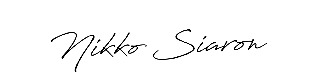 How to make Nikko Siaron name signature. Use Antro_Vectra_Bolder style for creating short signs online. This is the latest handwritten sign. Nikko Siaron signature style 7 images and pictures png
