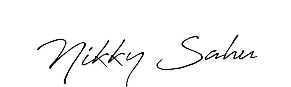 Use a signature maker to create a handwritten signature online. With this signature software, you can design (Antro_Vectra_Bolder) your own signature for name Nikky Sahu. Nikky Sahu signature style 7 images and pictures png