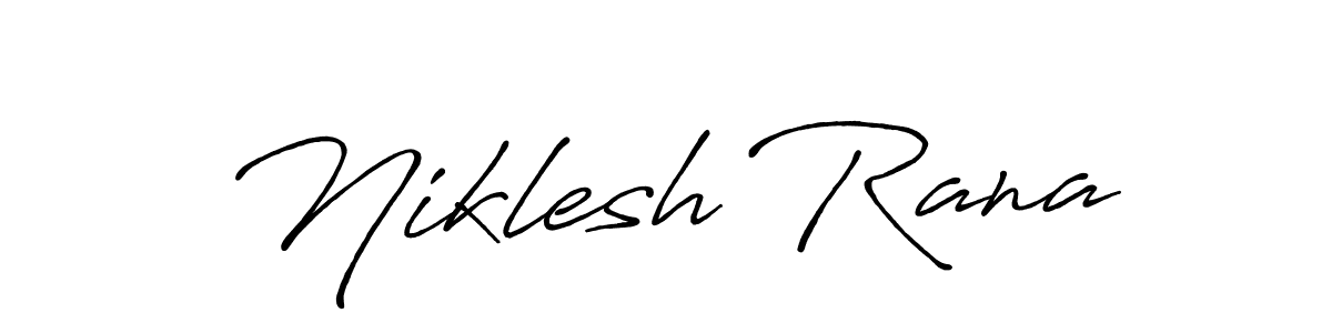 Design your own signature with our free online signature maker. With this signature software, you can create a handwritten (Antro_Vectra_Bolder) signature for name Niklesh Rana. Niklesh Rana signature style 7 images and pictures png