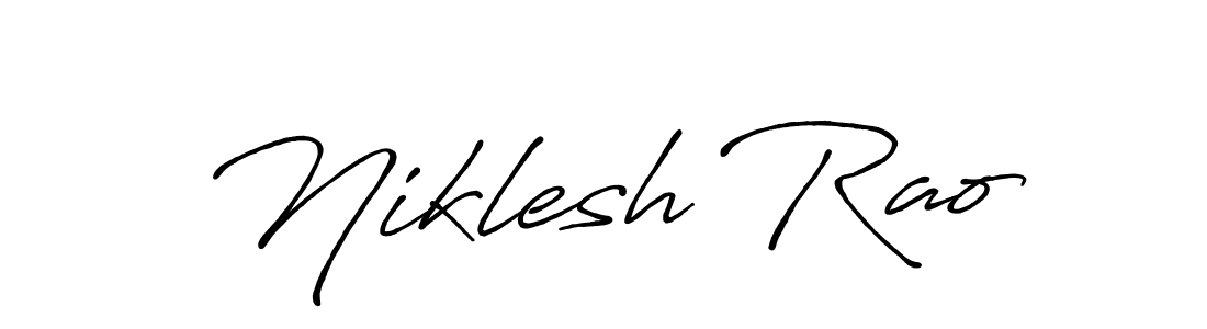 Antro_Vectra_Bolder is a professional signature style that is perfect for those who want to add a touch of class to their signature. It is also a great choice for those who want to make their signature more unique. Get Niklesh Rao name to fancy signature for free. Niklesh Rao signature style 7 images and pictures png