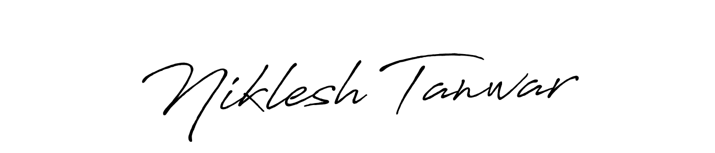 Make a beautiful signature design for name Niklesh Tanwar. With this signature (Antro_Vectra_Bolder) style, you can create a handwritten signature for free. Niklesh Tanwar signature style 7 images and pictures png
