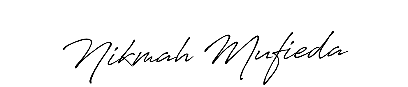 Similarly Antro_Vectra_Bolder is the best handwritten signature design. Signature creator online .You can use it as an online autograph creator for name Nikmah Mufieda. Nikmah Mufieda signature style 7 images and pictures png