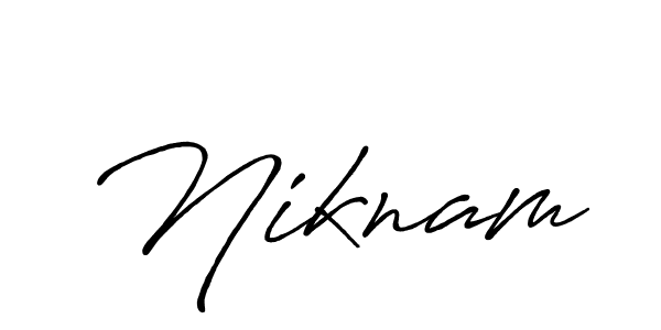 Also we have Niknam name is the best signature style. Create professional handwritten signature collection using Antro_Vectra_Bolder autograph style. Niknam signature style 7 images and pictures png