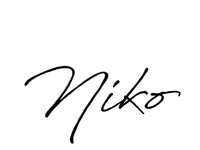 Make a beautiful signature design for name Niko. With this signature (Antro_Vectra_Bolder) style, you can create a handwritten signature for free. Niko signature style 7 images and pictures png