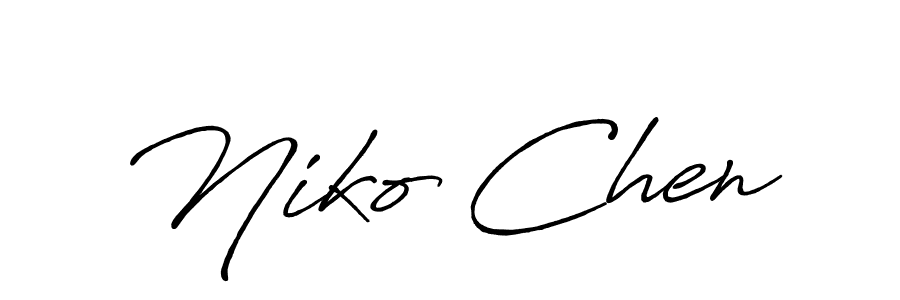 Use a signature maker to create a handwritten signature online. With this signature software, you can design (Antro_Vectra_Bolder) your own signature for name Niko Chen. Niko Chen signature style 7 images and pictures png