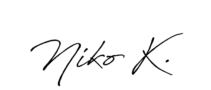 Make a beautiful signature design for name Niko K.. With this signature (Antro_Vectra_Bolder) style, you can create a handwritten signature for free. Niko K. signature style 7 images and pictures png