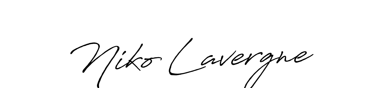 How to make Niko Lavergne name signature. Use Antro_Vectra_Bolder style for creating short signs online. This is the latest handwritten sign. Niko Lavergne signature style 7 images and pictures png