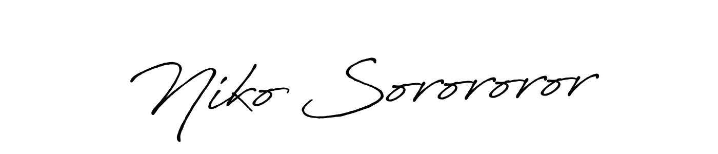 How to make Niko Sorororor name signature. Use Antro_Vectra_Bolder style for creating short signs online. This is the latest handwritten sign. Niko Sorororor signature style 7 images and pictures png