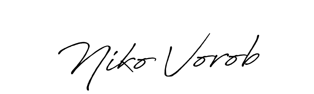 Use a signature maker to create a handwritten signature online. With this signature software, you can design (Antro_Vectra_Bolder) your own signature for name Niko Vorob. Niko Vorob signature style 7 images and pictures png
