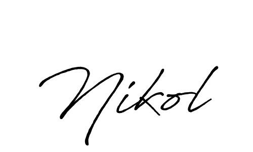 How to make Nikol name signature. Use Antro_Vectra_Bolder style for creating short signs online. This is the latest handwritten sign. Nikol signature style 7 images and pictures png