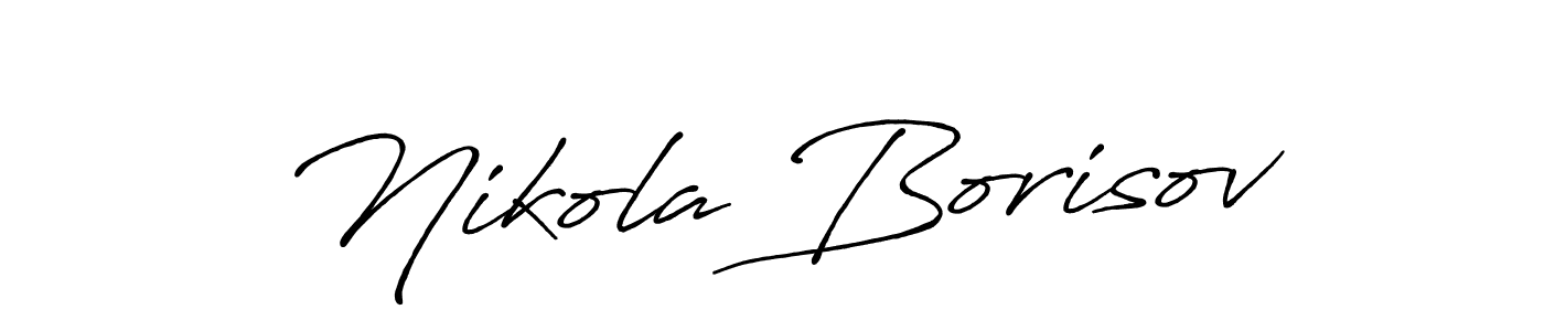You should practise on your own different ways (Antro_Vectra_Bolder) to write your name (Nikola Borisov) in signature. don't let someone else do it for you. Nikola Borisov signature style 7 images and pictures png