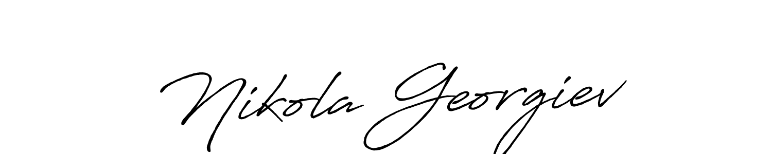 Create a beautiful signature design for name Nikola Georgiev. With this signature (Antro_Vectra_Bolder) fonts, you can make a handwritten signature for free. Nikola Georgiev signature style 7 images and pictures png